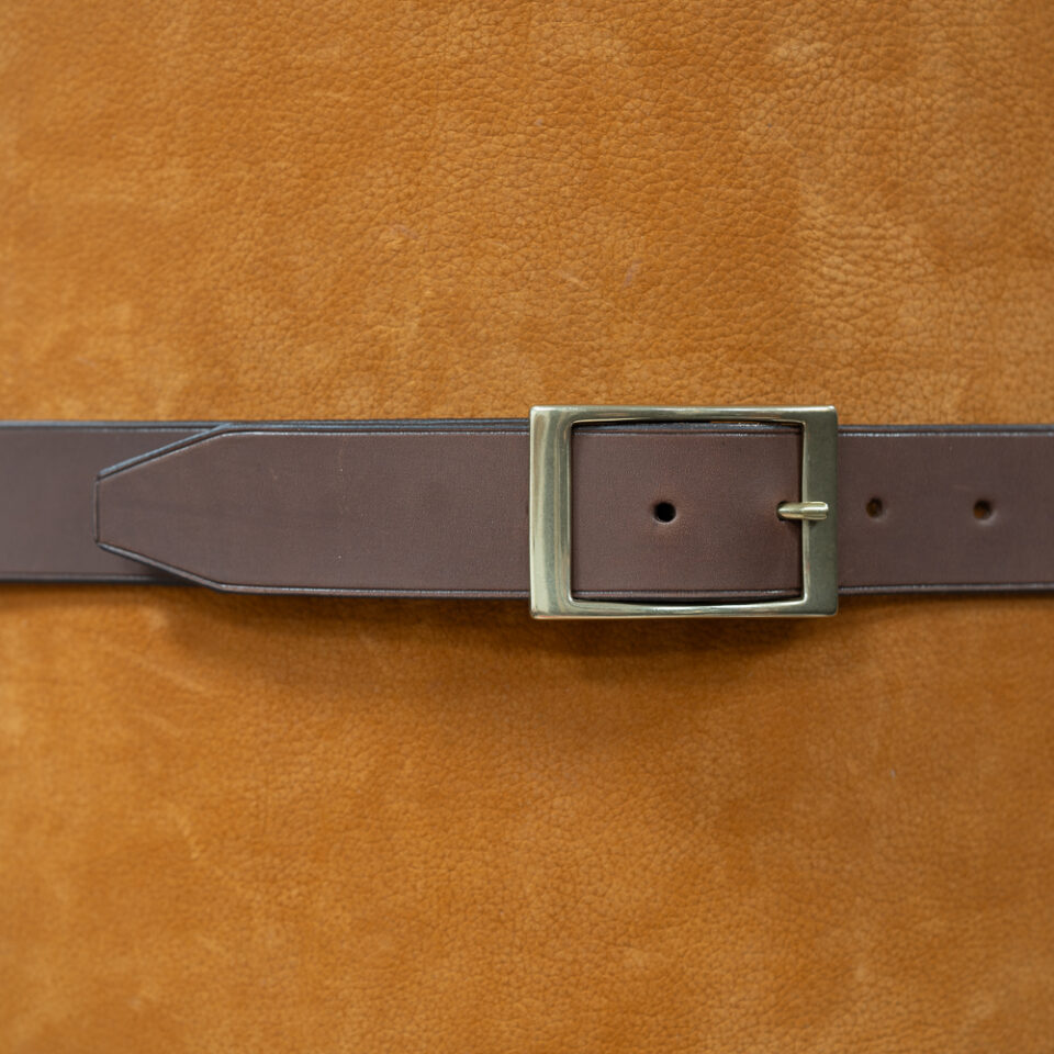 Ceinture Sellier 35 mm, boucle Laiton massif.